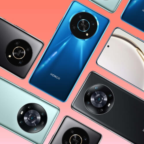 Honor Magic 4 phones in various colours